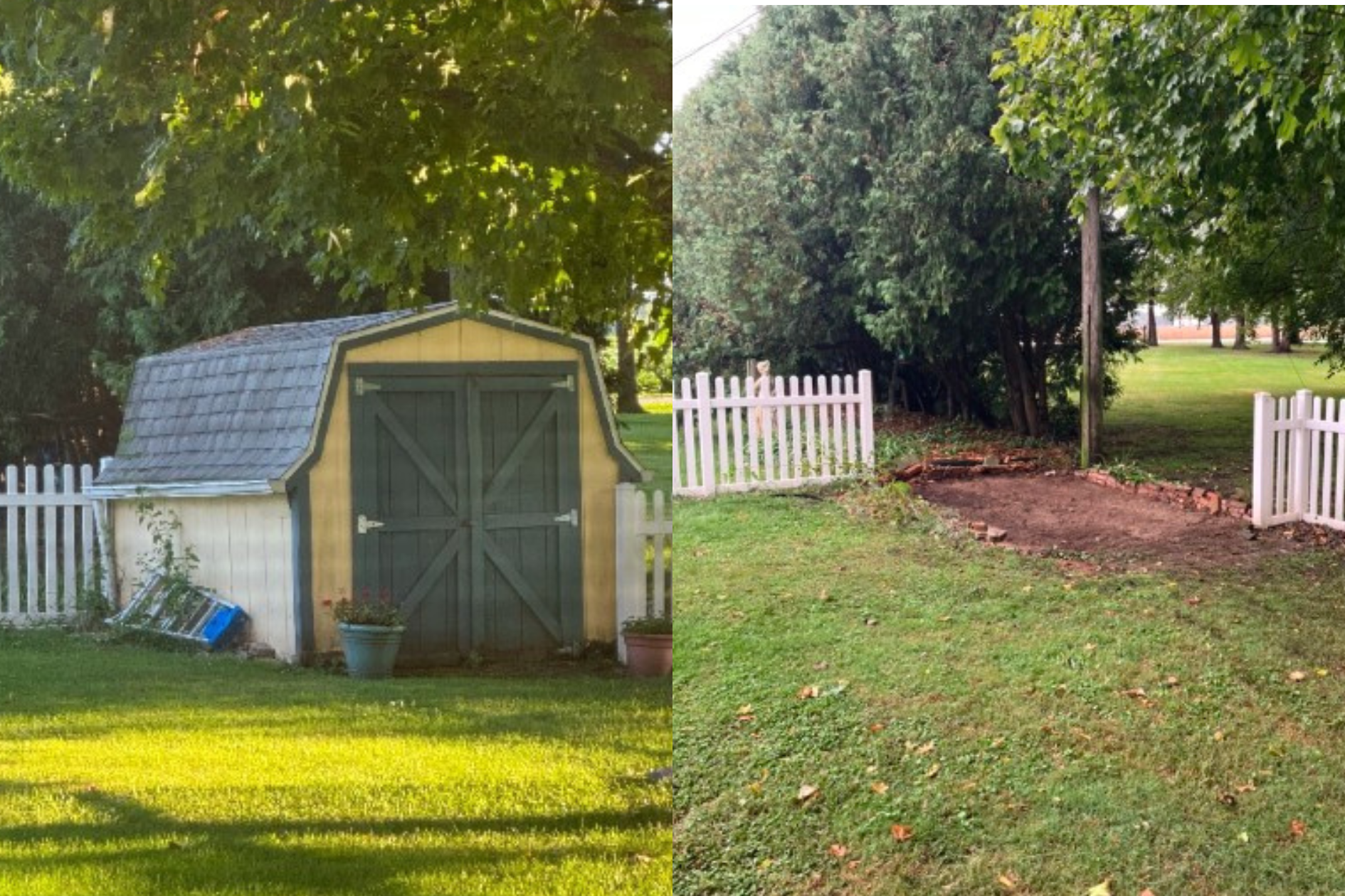 Patriot clean out shed demo before and after photo in northwest indiana