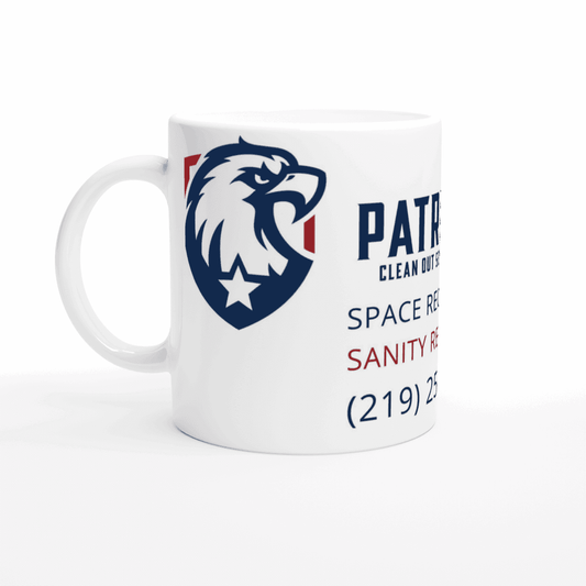 Patriotic coffee cups by Patriot Clean Out Service, 11oz, ceramic, white - Print Material -
