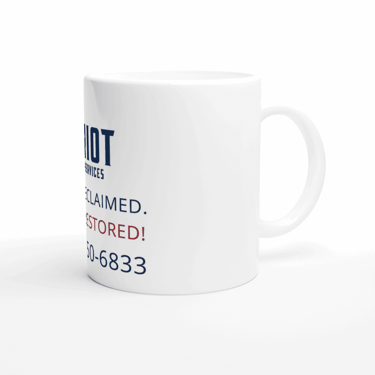 Patriotic coffee cups by Patriot Clean Out Service, 11oz, ceramic, white - Print Material -