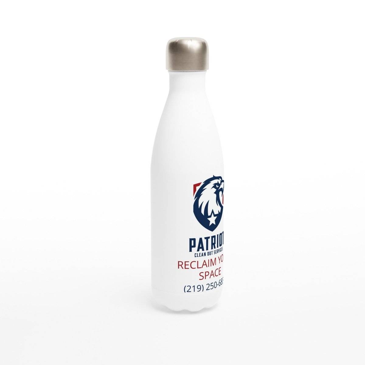 Patriotic water bottles by Patriot Clean Out Services, 17oz, white - Print Material -