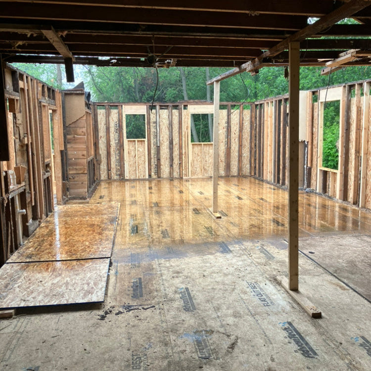construction clean up on job site in NWI cleared by Patriot Clean Out services. Veteran owned.