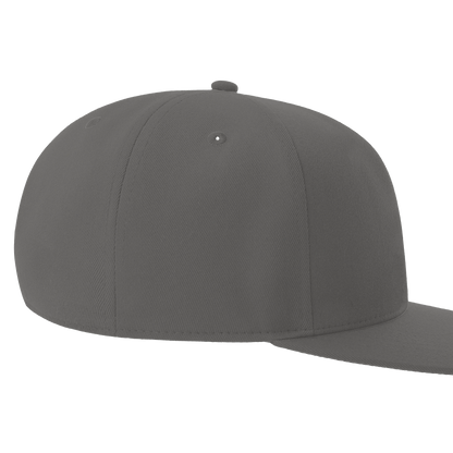 Flat Bill Cap | Yupoong 6007 Black - Print Material - Grey