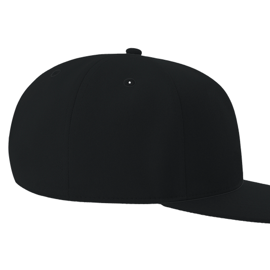 Flat Bill Cap | Yupoong 6007 Black - Print Material - White