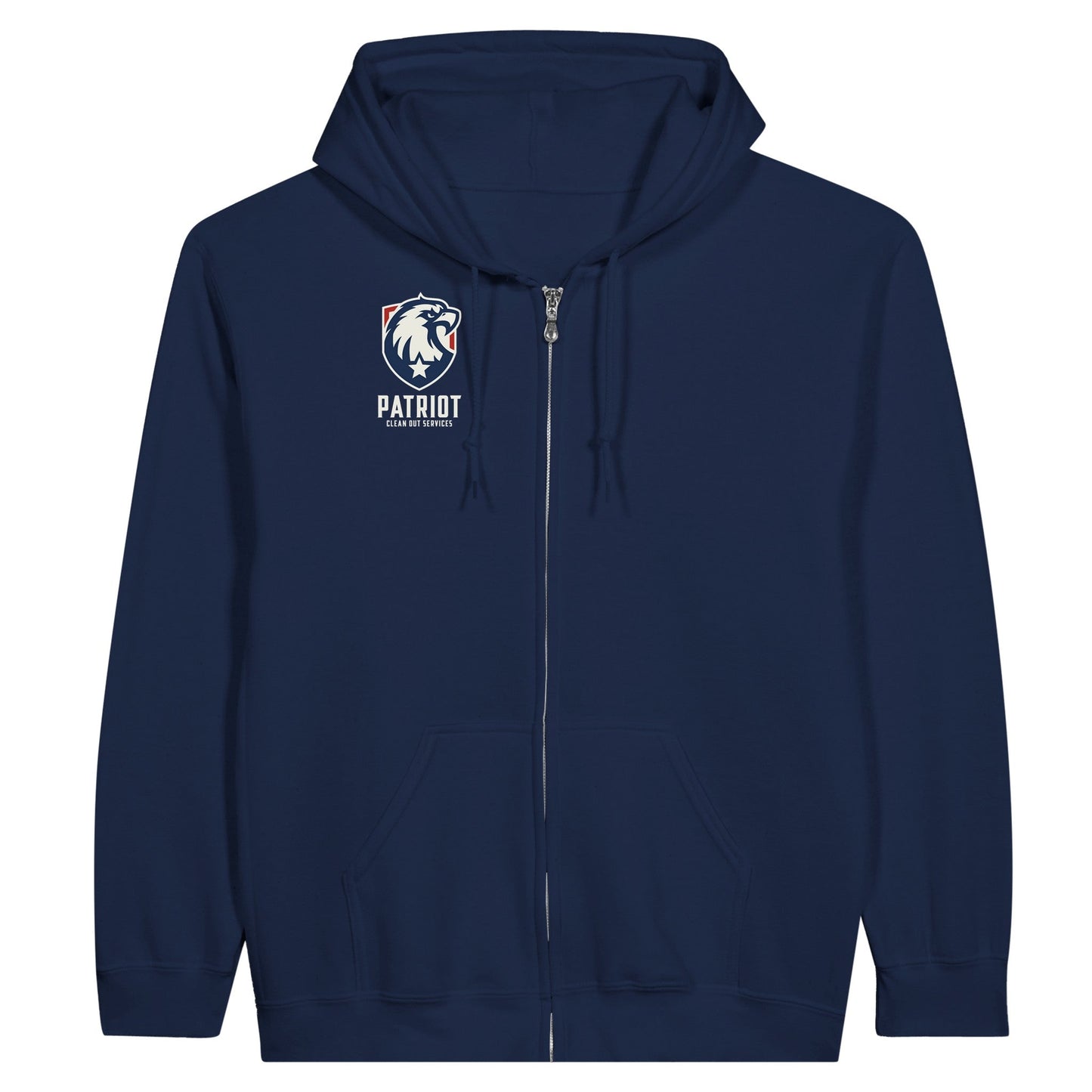 Patriotic Zip Up Hoodie - Unisex - Print Material - Navy