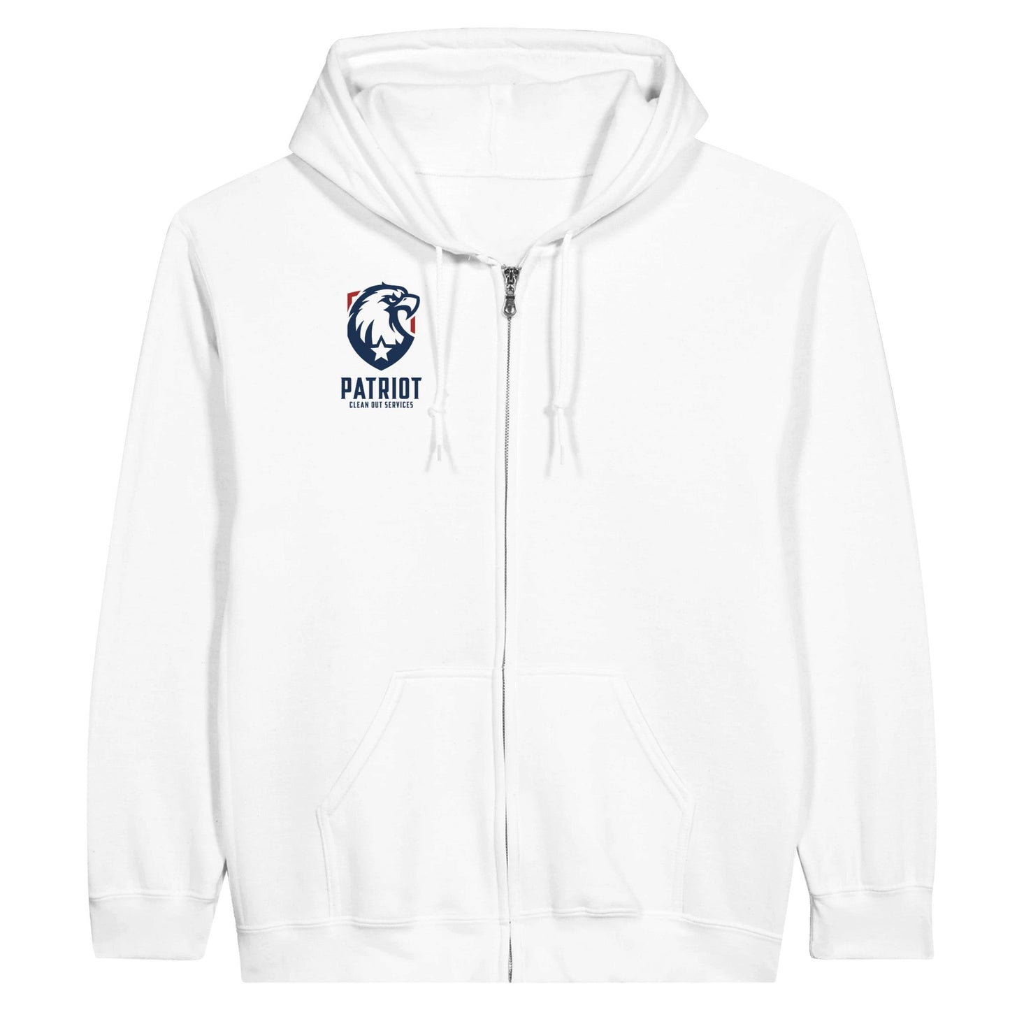 Patriotic Zip Up Hoodie - Unisex - Print Material - White