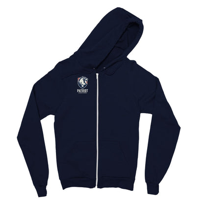 Classic Unisex Patriotic Zip Up Hoodie with Patriot Clean Out logo - Print Material - Navy