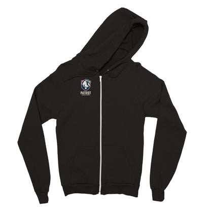 Classic Unisex Patriotic Zip Up Hoodie with Patriot Clean Out logo - Print Material - Black