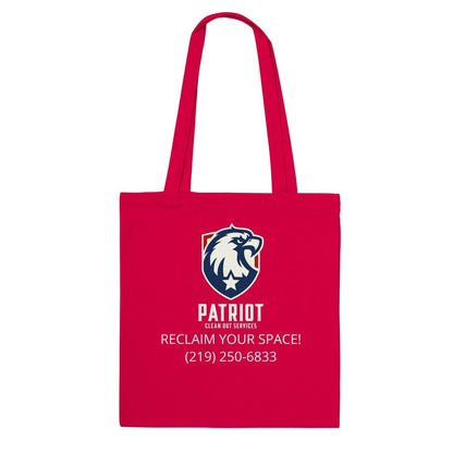 Patriotic Tote Bag with Patriot Clean Out Logo and long handles - Print Material - Red